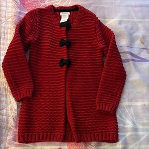 Tahari girls sweater coat with bows NWOT unworn size 5/6